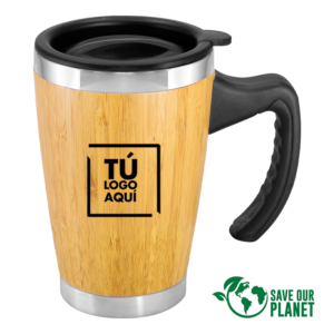 Mug de Bamboo con Asa Plástica 400cc